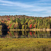 Ausable River Autumn Reflection Panorama Art Print