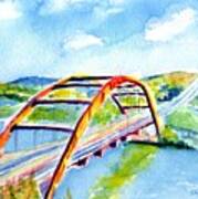 Austin Texas 360 Bridge Watercolor Art Print