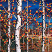 Autumn Birch Forest Art Print