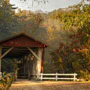 Autumn Covered Bridge Art Print