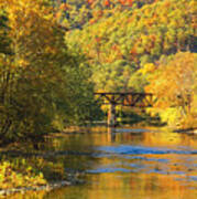 Autumn Iron Bridge Art Print