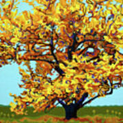 Autumnal Yellow Treet Art Print