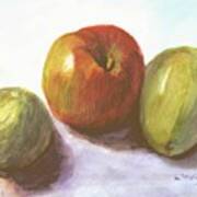 Avocado Apple And Pear Art Print