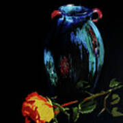 Azure Amphora Vase Art Print