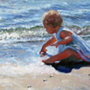 Baby And The Beach Art Print