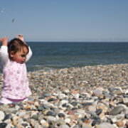 Baby On The Beach. Art Print