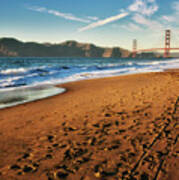 Baker Beach Sunset Anf Golden Gate Bridge Art Print