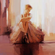 Ballerina Dancer Sitting On The Floor 01 Art Print