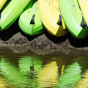 Banana Boats -- Kayaks At Hume Lake Christian Camps, California Art Print