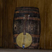 Banjo Mandolin And An Old Beer Keg Art Print