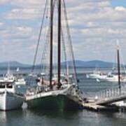 Bar Harbor Waterfront And Boats Art Print