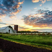 Barn And Bales Art Print