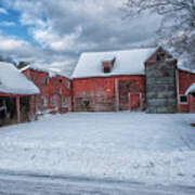 Barns In Winter Ii Art Print