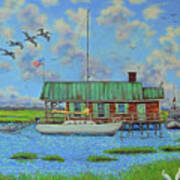 Barriar Island Boathouse Art Print