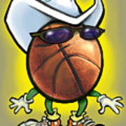Basketball Cowboy Art Print