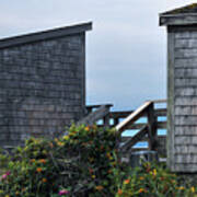 Bath Houses At Nobska Beach Art Print