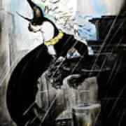Batman Boston Terrier Caricature Art Print Art Print
