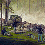 Battle Of Gettysburg, Culps Hill, 1863 Art Print