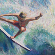 Beach Comber Series, Surfer 1 Art Print