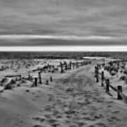 Beach Entry In Black And White Art Print