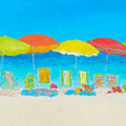 Beach Painting - Beach Chairs Art Print