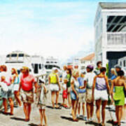 Beach/shore Ii Boardwalk Beaufort Dock - Original Fine Art Painting Art Print