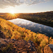 Bean Lake Autumn Sunset Art Print