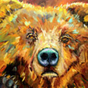 Bear In The Window Art Print