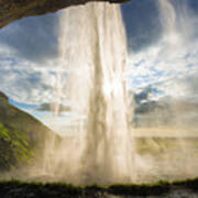 Behind The Waterfall Seljalandsfoss Iceland Art Print