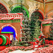 Bellagio Christmas Train Decorations Angled 2017 2.5 To 1 Ratio Art Print