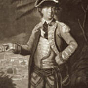 Benedict Arnold, After A Portrait Of 1766 With Quebec In The Background Art Print