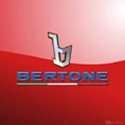 Bertone 3 D Badge On Red Art Print