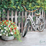 Bicycle On Fence Art Print
