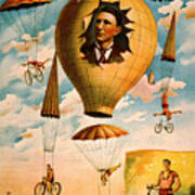 Bicycle Parachute Act 1896 Art Print