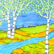 Birch Tree Landscape Art Print