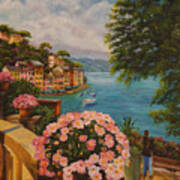 Bird's Eye View Of Portofino Art Print
