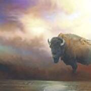 Bison In Yellowstone Art Print