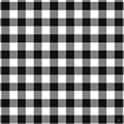 Black And White Gingham Small- Art By Linda Woods Art Print