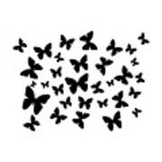 Black Butterflies Art Print