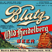 Blatz Old Heidelberg Vintage Beer Label Restored Art Print