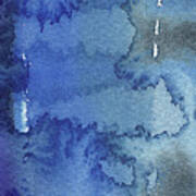 Blue Abstract Cool Waters Iii Art Print