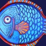 Blue And Red Fish Art Print