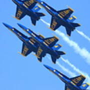 Blue Angels Leaving A White Trail Art Print