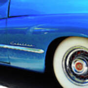 Blue Cadillac - Classic Car Art Print