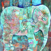 Blue Elephant Art Print