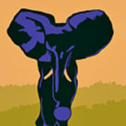 Blue Elephant Modern Pop Art Art Print