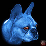 Blue French Bulldog Pop Art - 0755 Bb Art Print