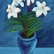 Blue Lilies  20 X 16 Art Print
