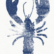 Blue Lobster- Art By Linda Woods Art Print