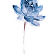 Blue Lotos Flower Girls Room Decor Art Print